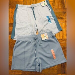 1) Champion Light Blue Blue Shorts and 1) Zeroxposur Men’s Soft Scuba Shorts